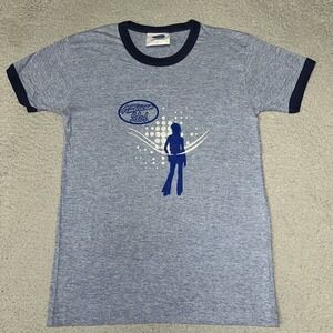 American Idol T Shirt Youth Sz L Blue Ringer Coca Cola Tanger Outlets 2-Side Tee
